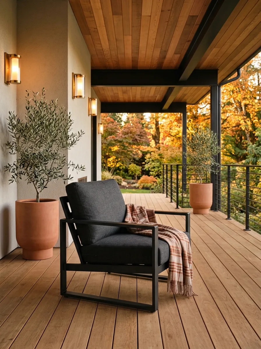 Use Plaid Throws Without Making the Porch Look Rustic