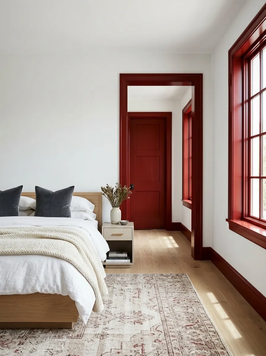 Use Red Trim Instead of Painting the Whole Room