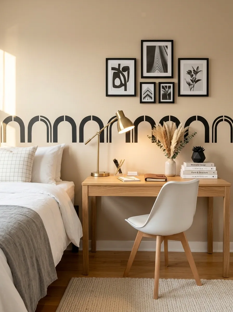 Use removable decals to create a graphic border