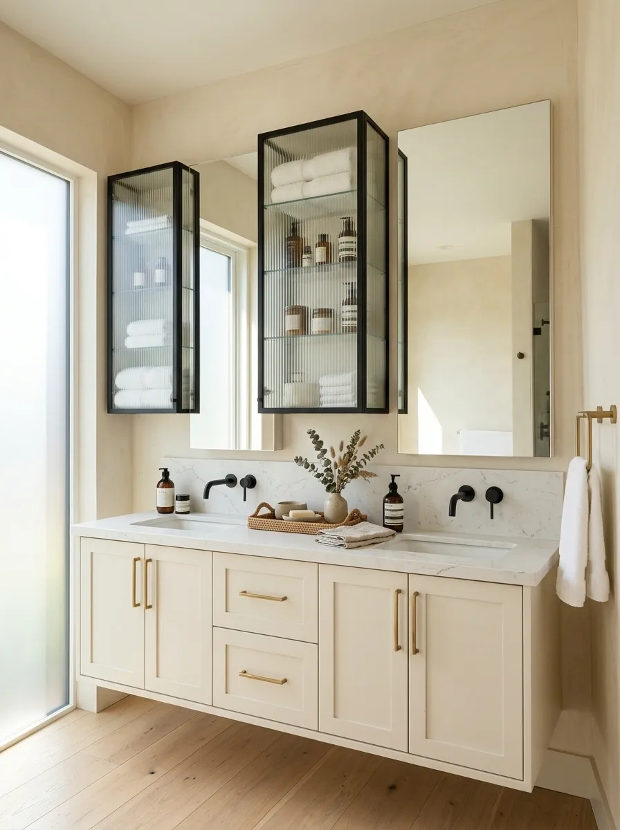 Use Ribbed Glass to Hide Clutter Without Closing In the Room