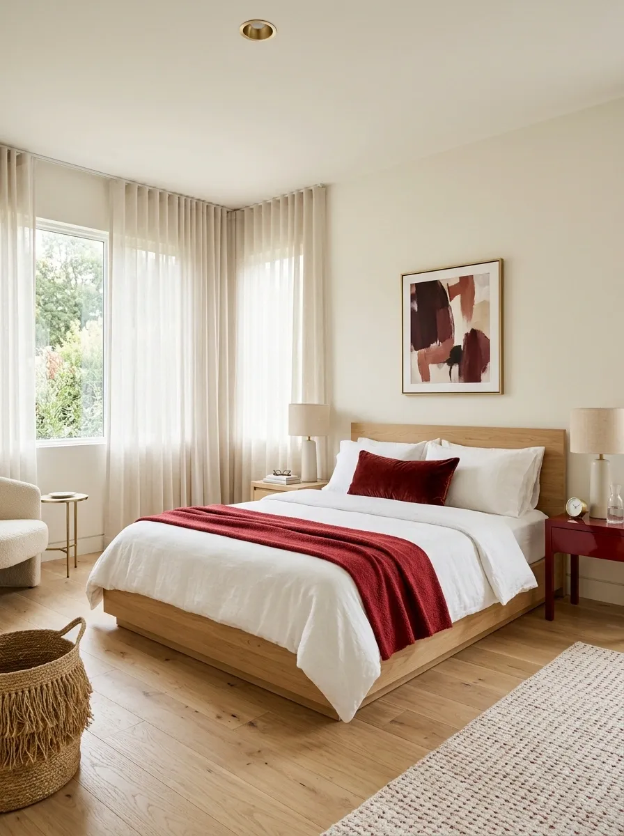 Use Small Red Accents in an Otherwise Neutral Room