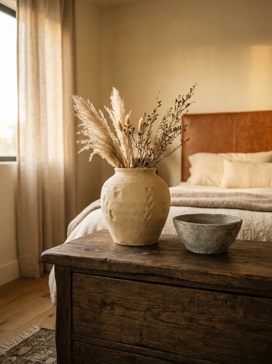 Use Stone and Ceramic Pieces to Ground the Room