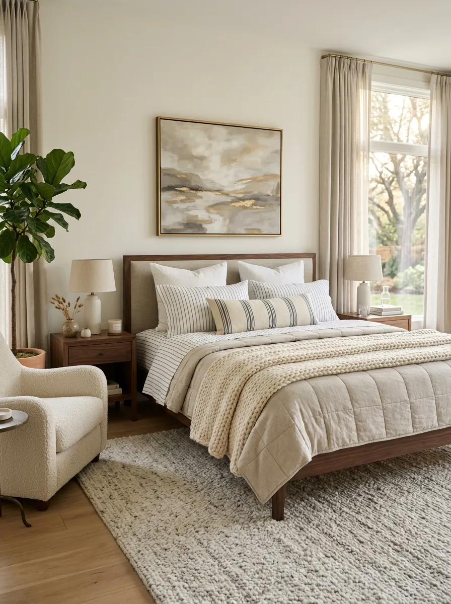 Use Subtle Stripes to Break Up Heavy Autumn Textures