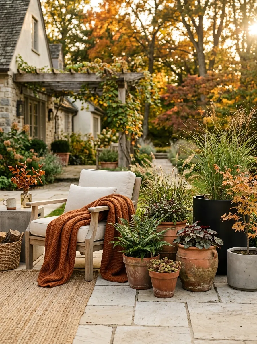 Use Terracotta Pots to Warm Up a Neutral Patio