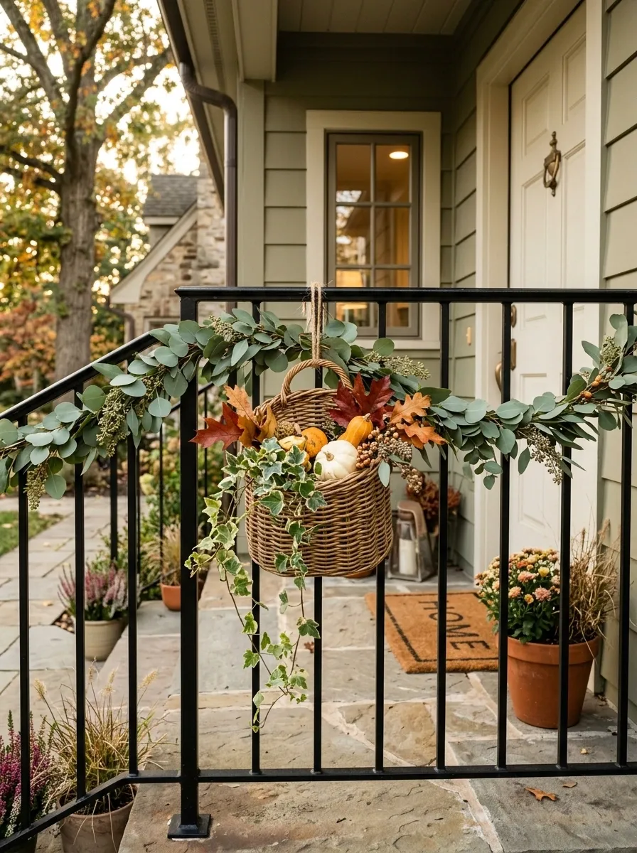 Use the Porch Railing as Free Decorating Space
