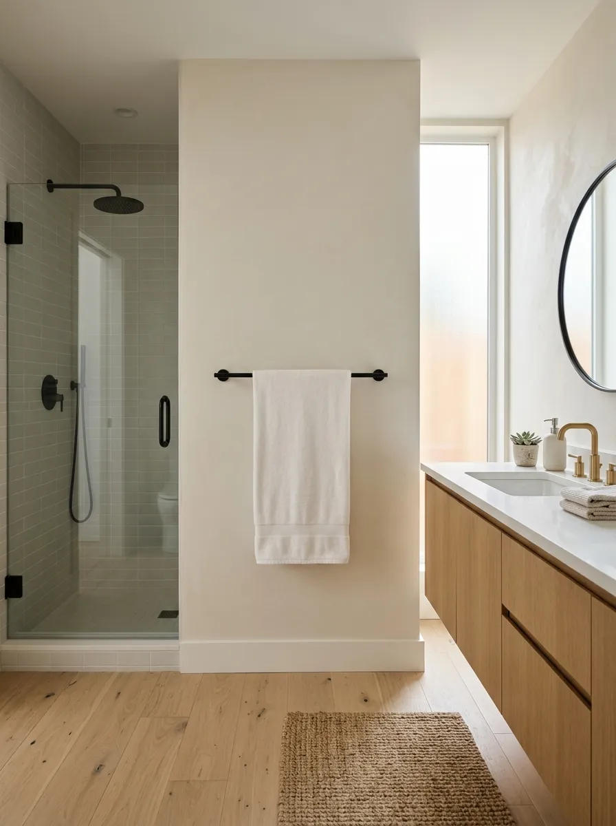 Use Towel Bars Instead of Hooks on Empty Wall Stretches