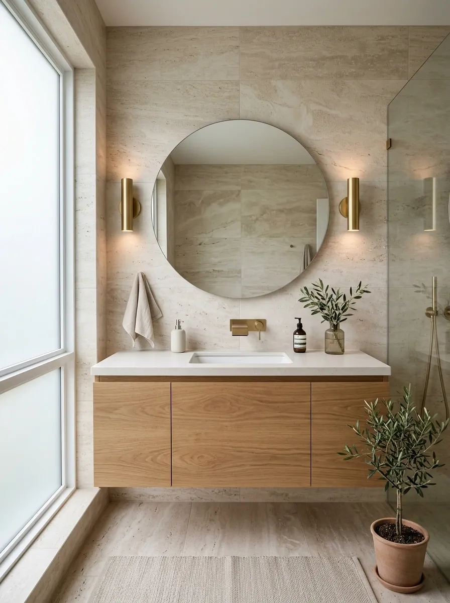 Use Travertine or Stone-Look Finishes Without Going Rustic