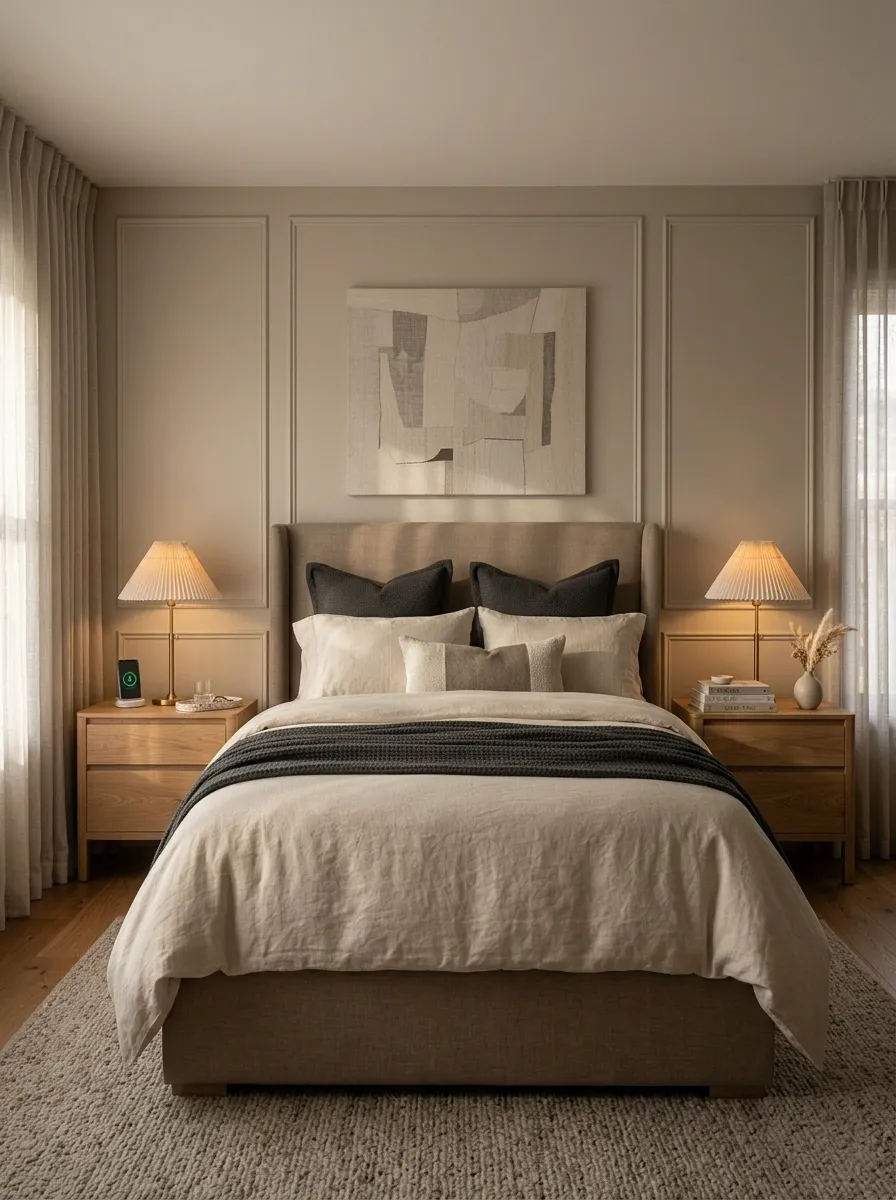 Use Two Matching Nightstands to Create Visual Balance