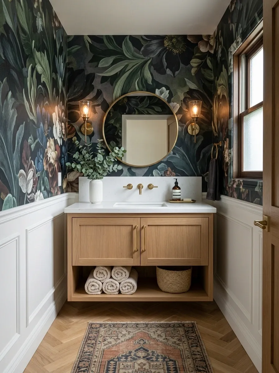 Use Wallpaper to Give a Small Bathroom a Strong Identity