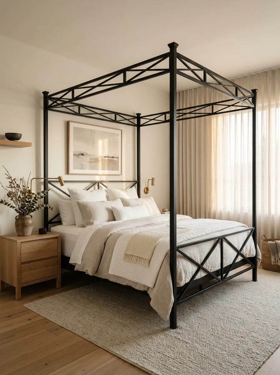 Use White Bedding to Let the Frame Carry the Look