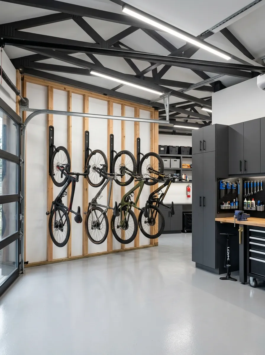 Vertical Bike Hooks Instead of Floor Racks