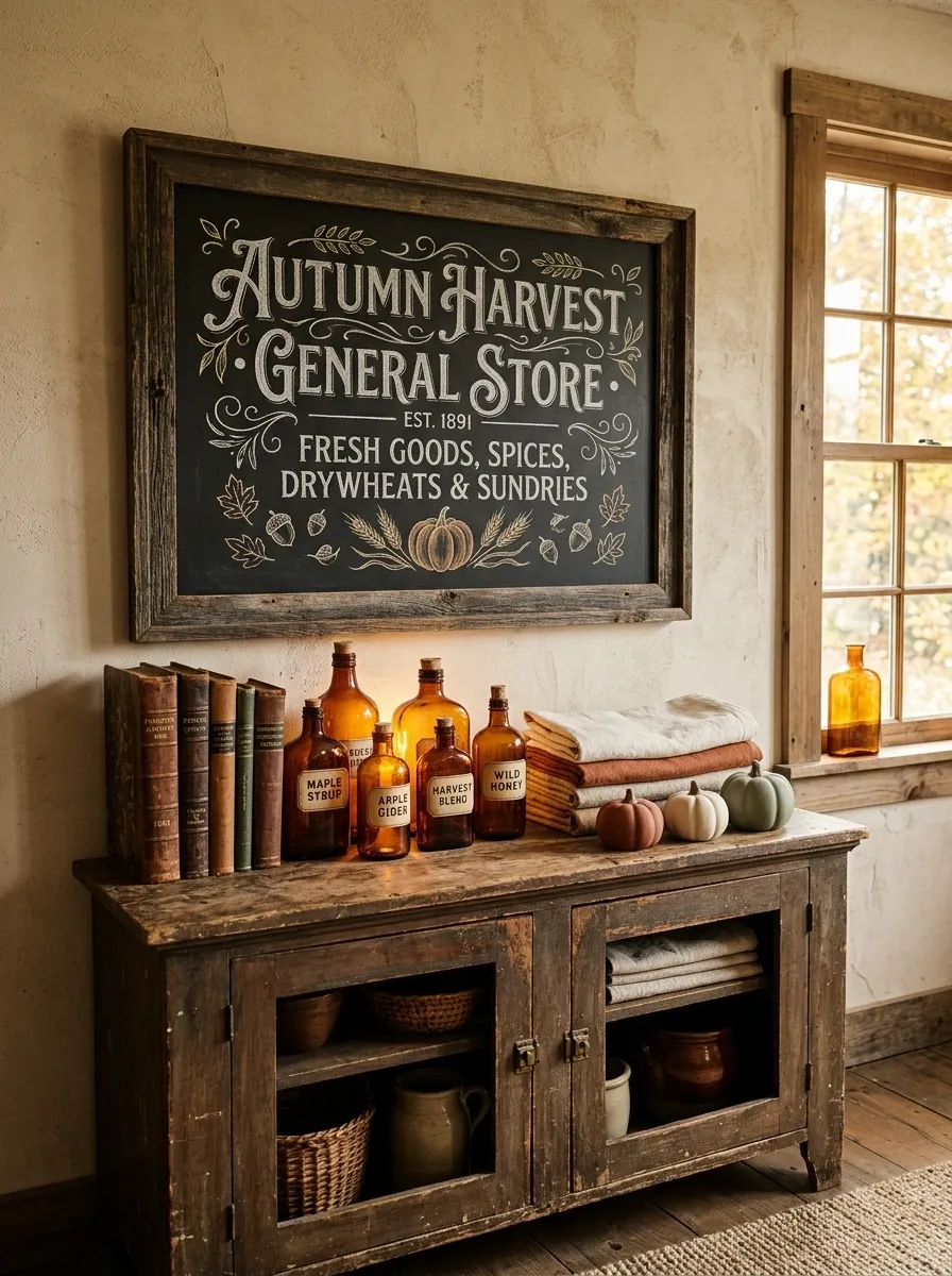 Vintage General Store Autumn Chalkboard