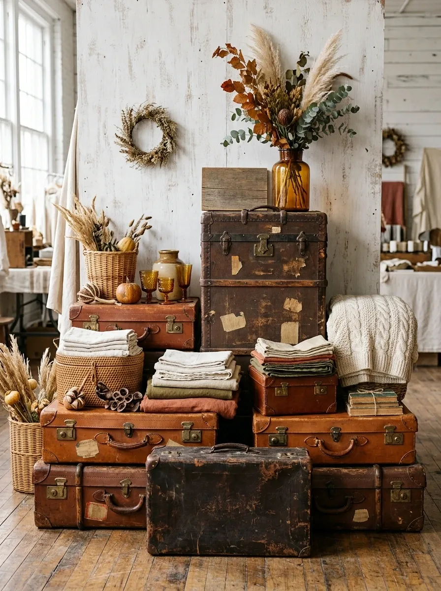 Vintage Suitcase Market Display