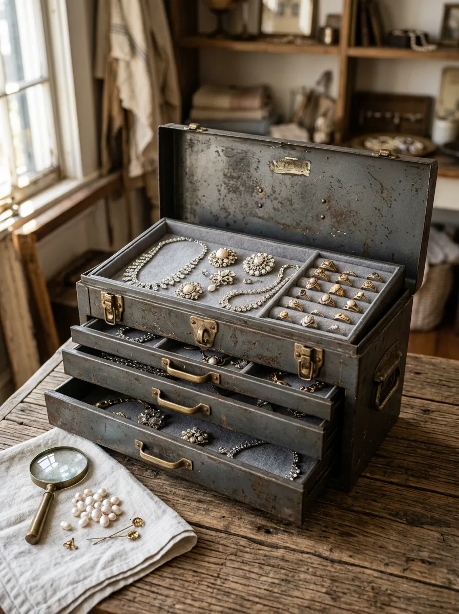 Vintage Toolbox Jewelry Bar