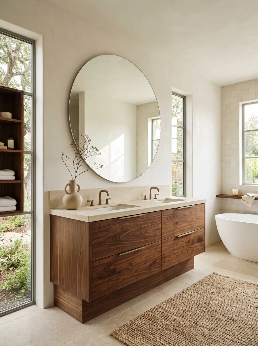 Walnut Vanities Bring the Bathroom Back to Earth