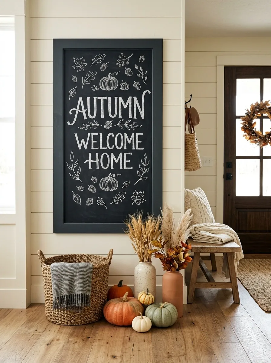 Warm Farmhouse Entry Chalkboard