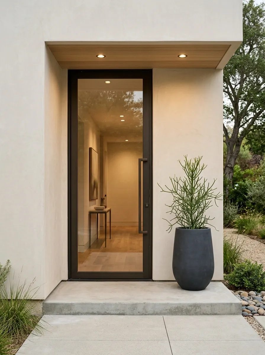 Wide Glass Door With Minimal Framing