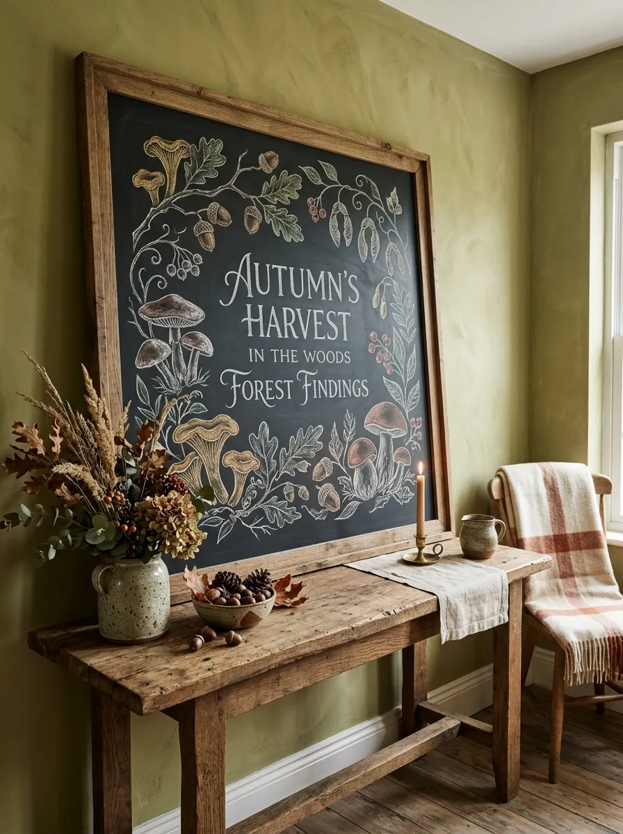 Woodland Fall Chalkboard Scene