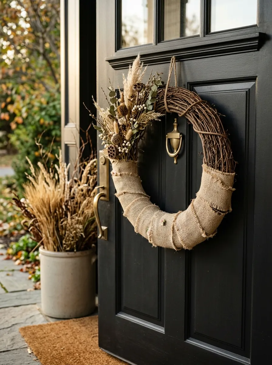 Wrap Craft Store Wreaths in Burlap