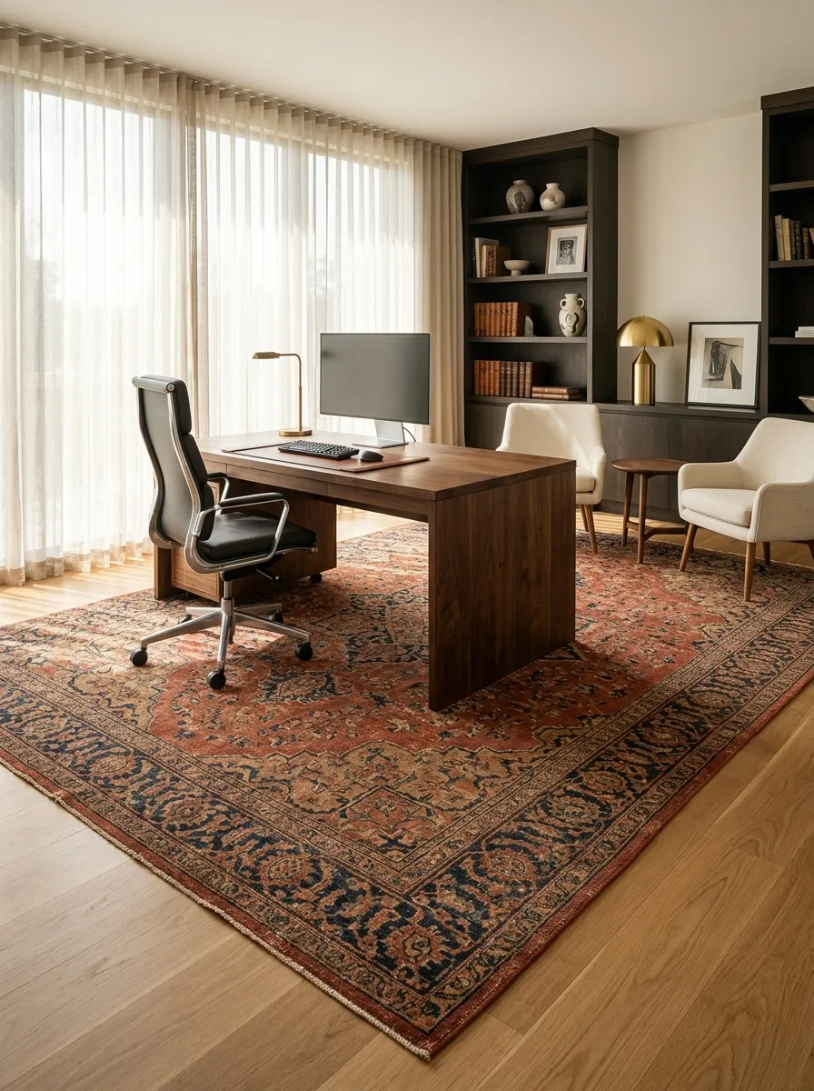 Zone the Room with an Oversized Vintage Rug