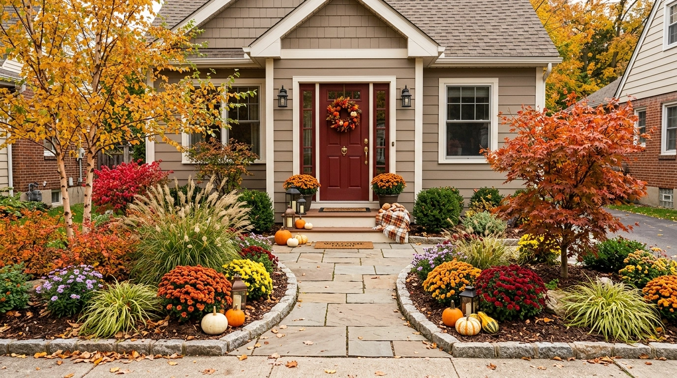 Small Front Yard Landscaping Ideas for Fall That Feel Layered, Warm, and Intentional