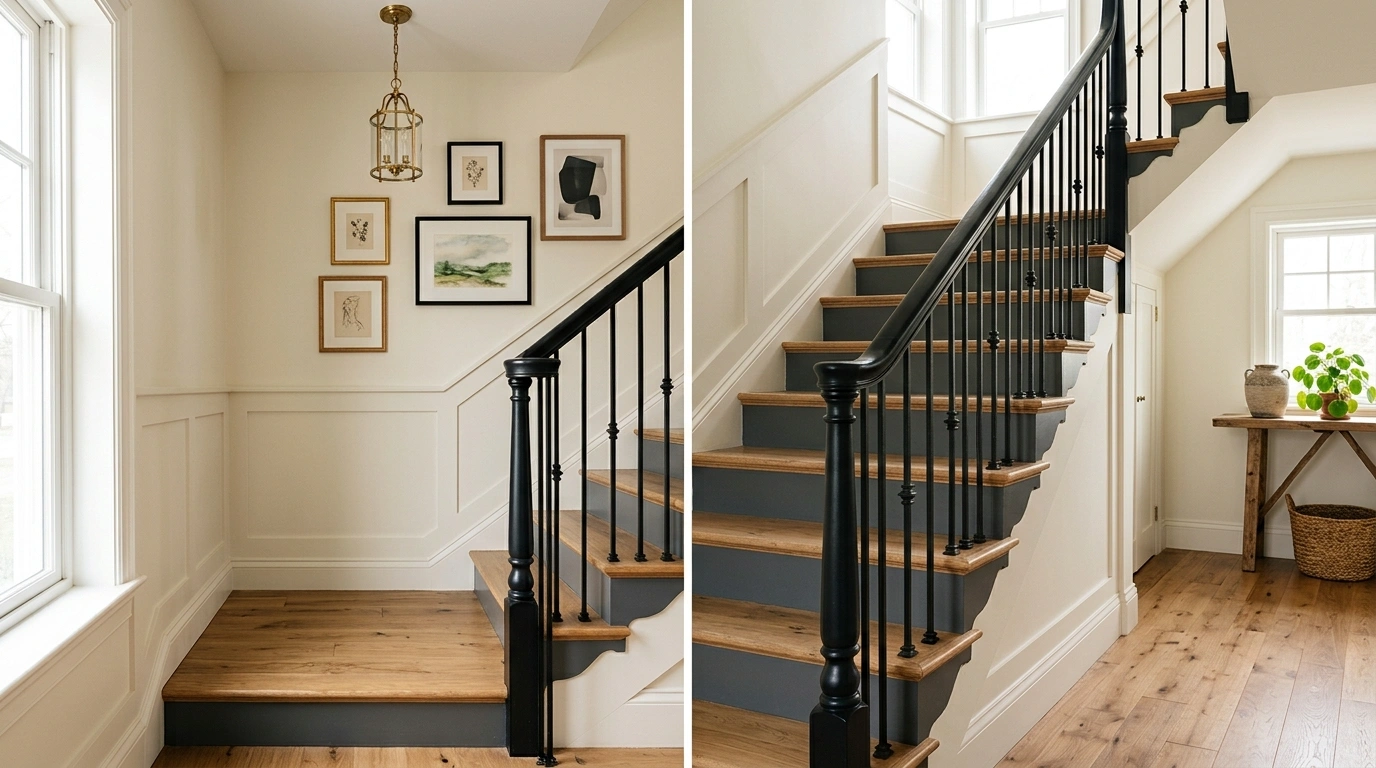 Staircase Painting Ideas That Give the Whole Stairway a Finished Look