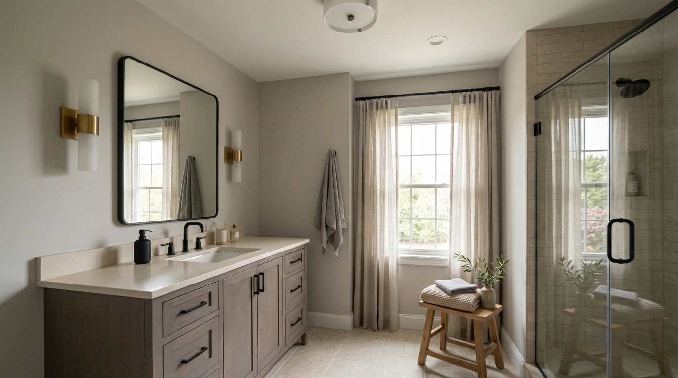 Grey and Beige Bathroom Ideas That Make Neutral Spaces Feel Layered and Finished