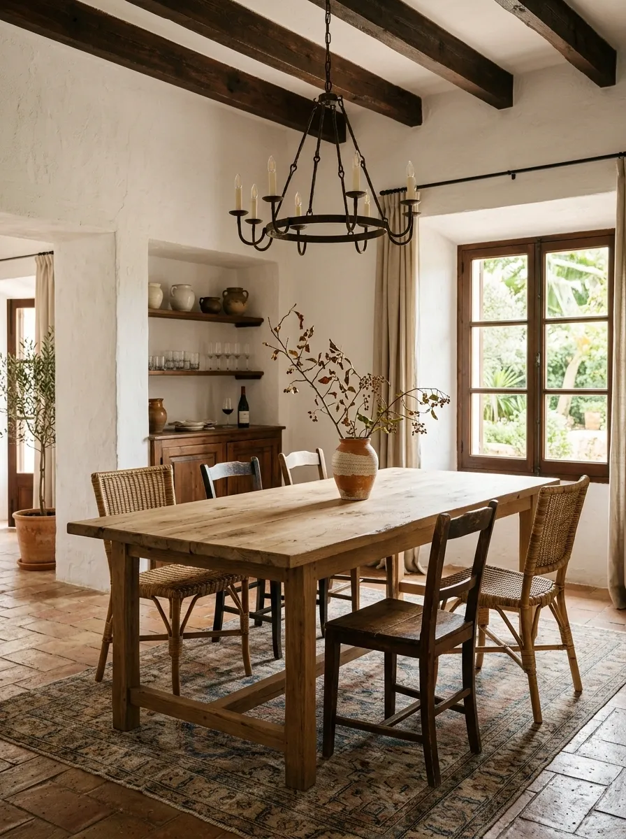 Add a Long Wooden Dining Table
