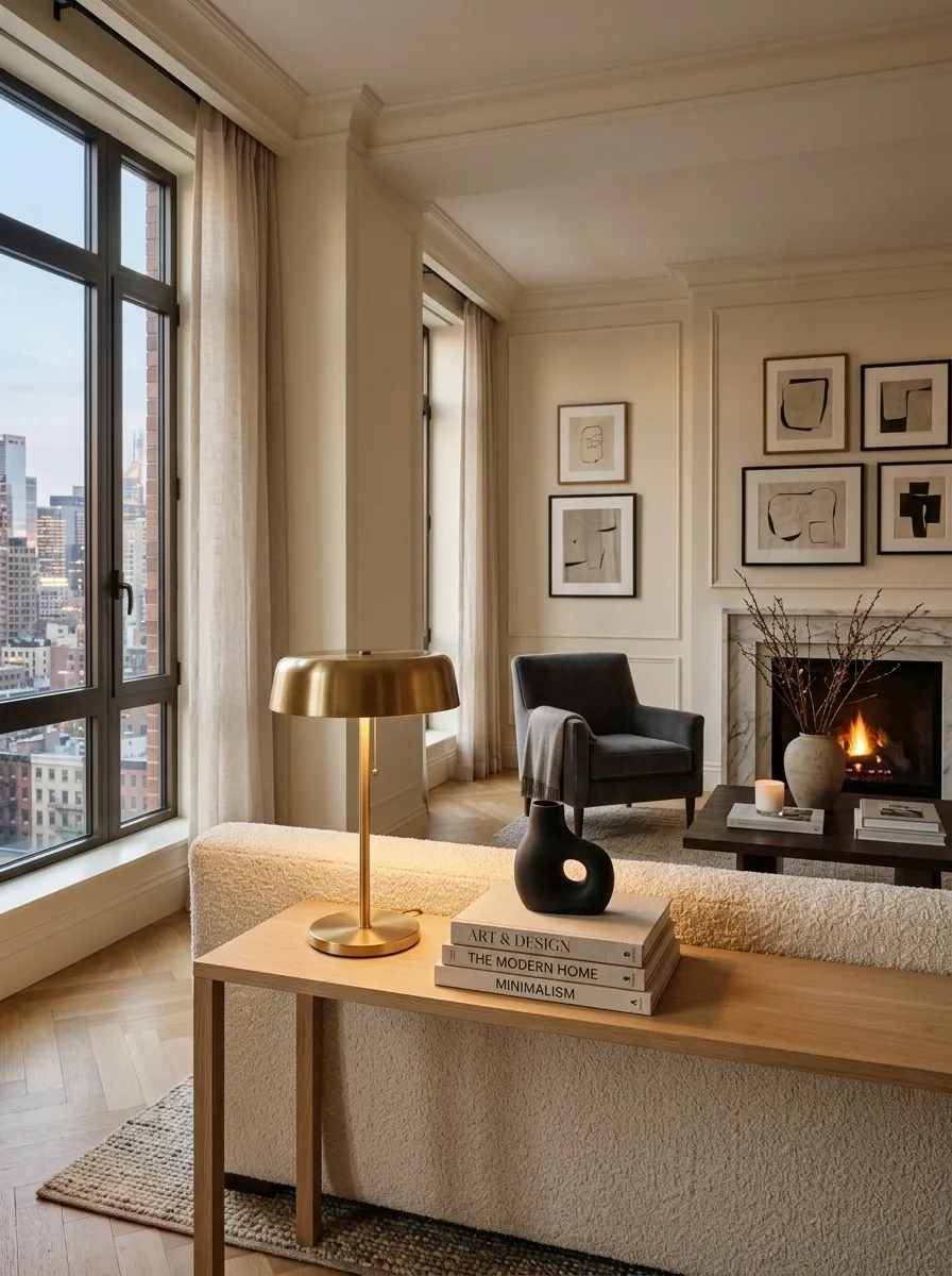 Add a Narrow Console Behind the Sofa
