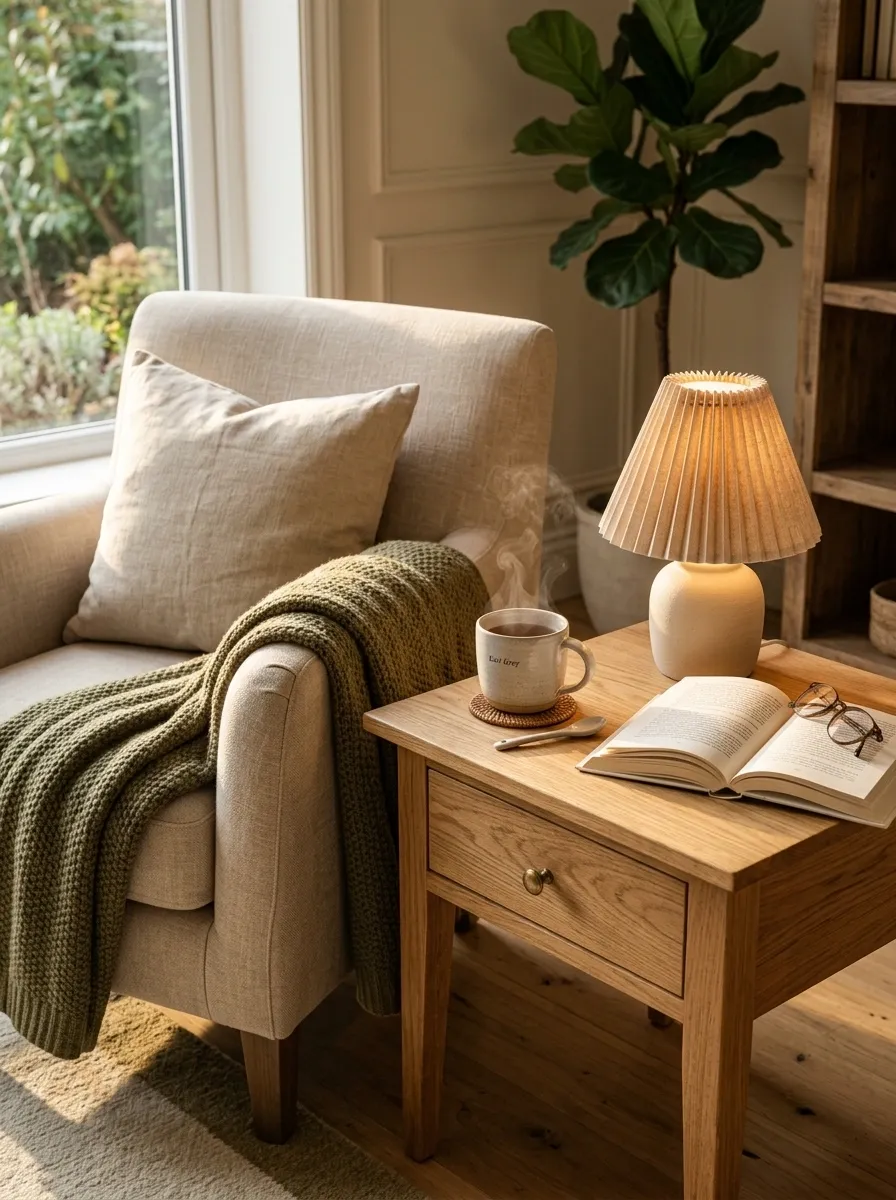 Add a Small Side Table for Books, Tea, and Real Life