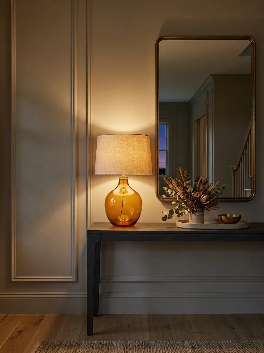 Add Amber Glass Near the Mirror for Warm Evening Light