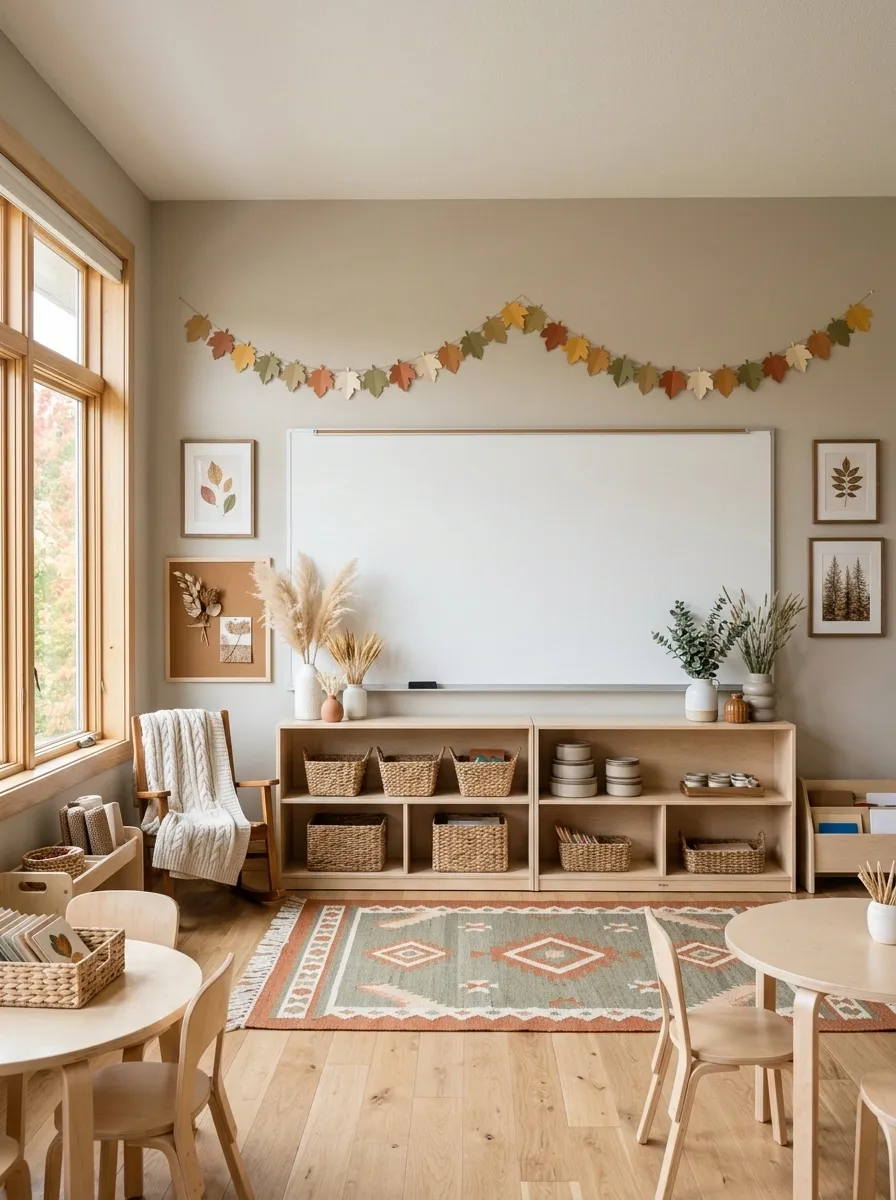 Add an Autumn Garland Above the Whiteboard