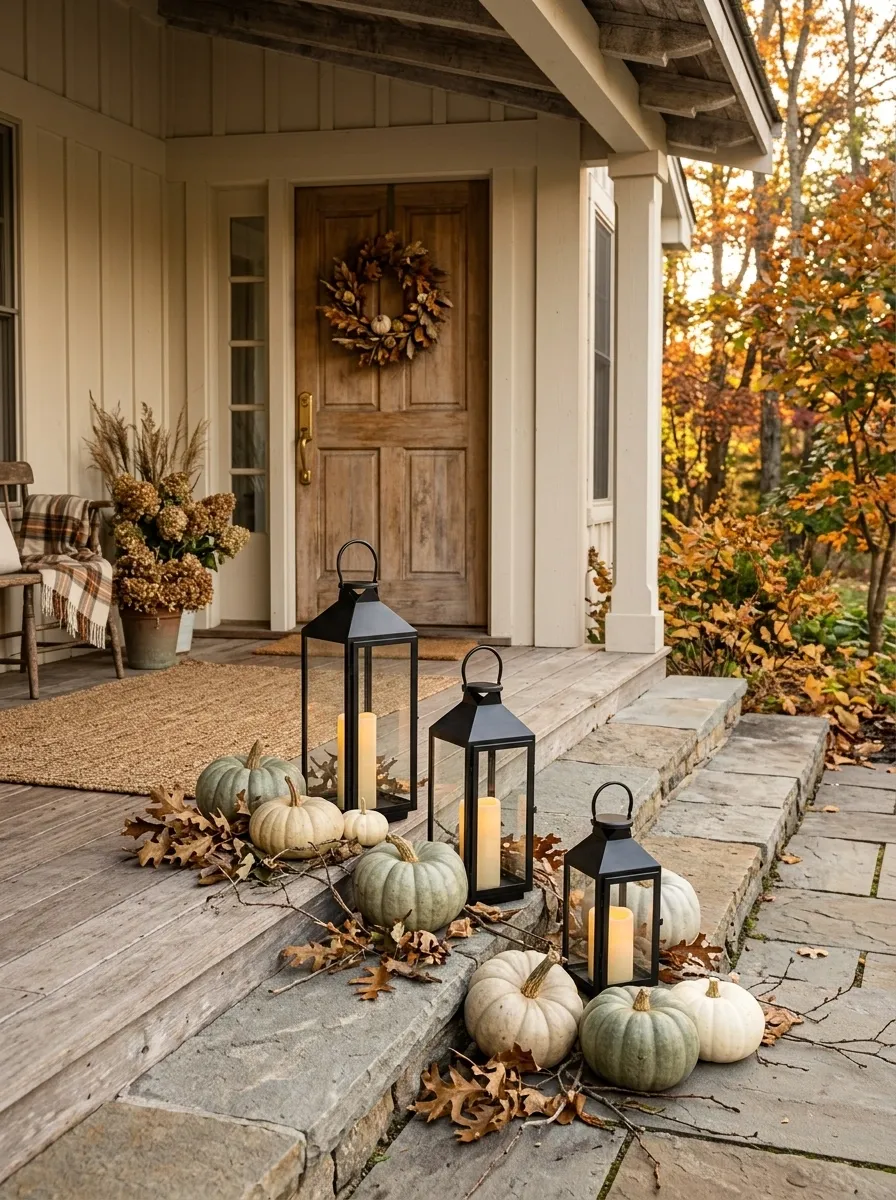 Add Lanterns at Different Heights Near the Steps