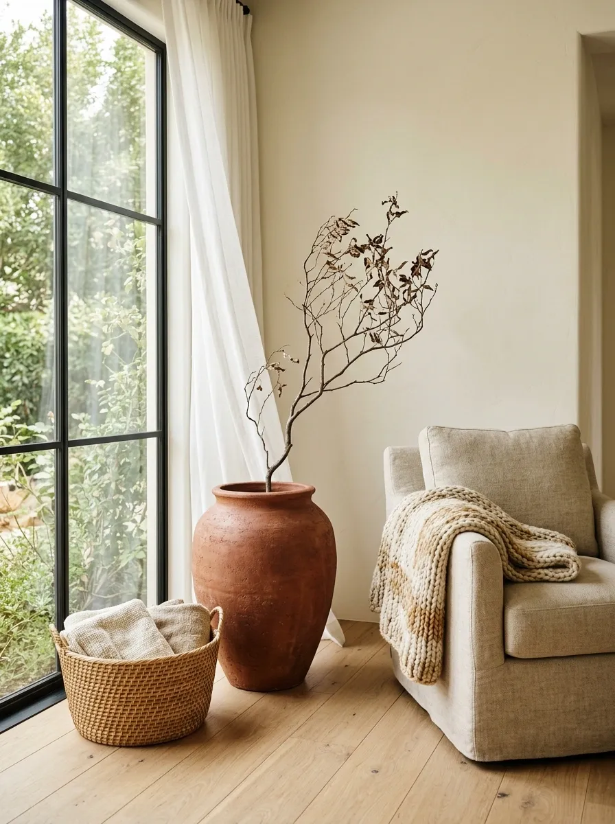 Add One Wood or Ceramic Accent Near the Window