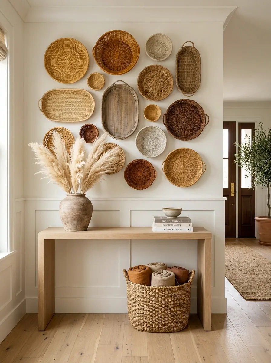 Add Texture With a Woven Wall Basket Display