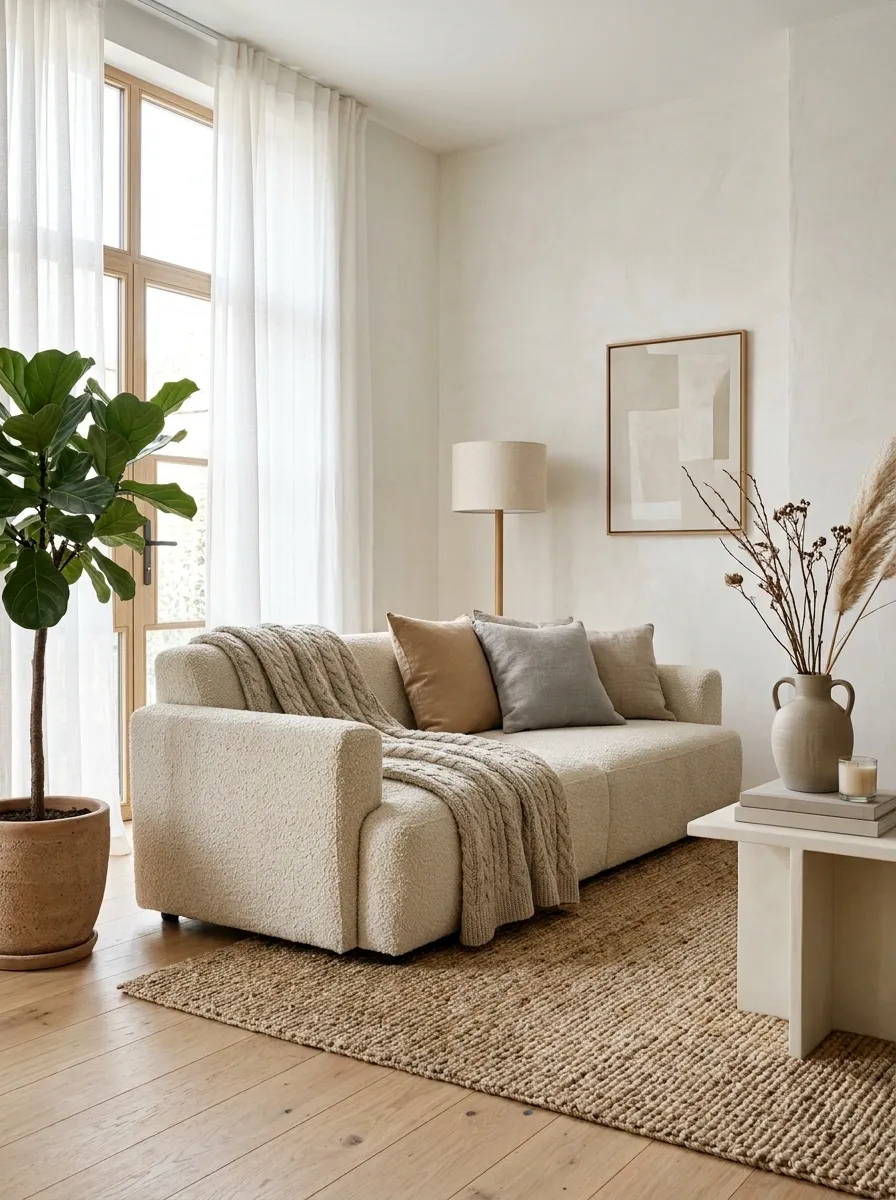 Add Texture With Linen, Wool, Bouclé, or Knitted Pieces