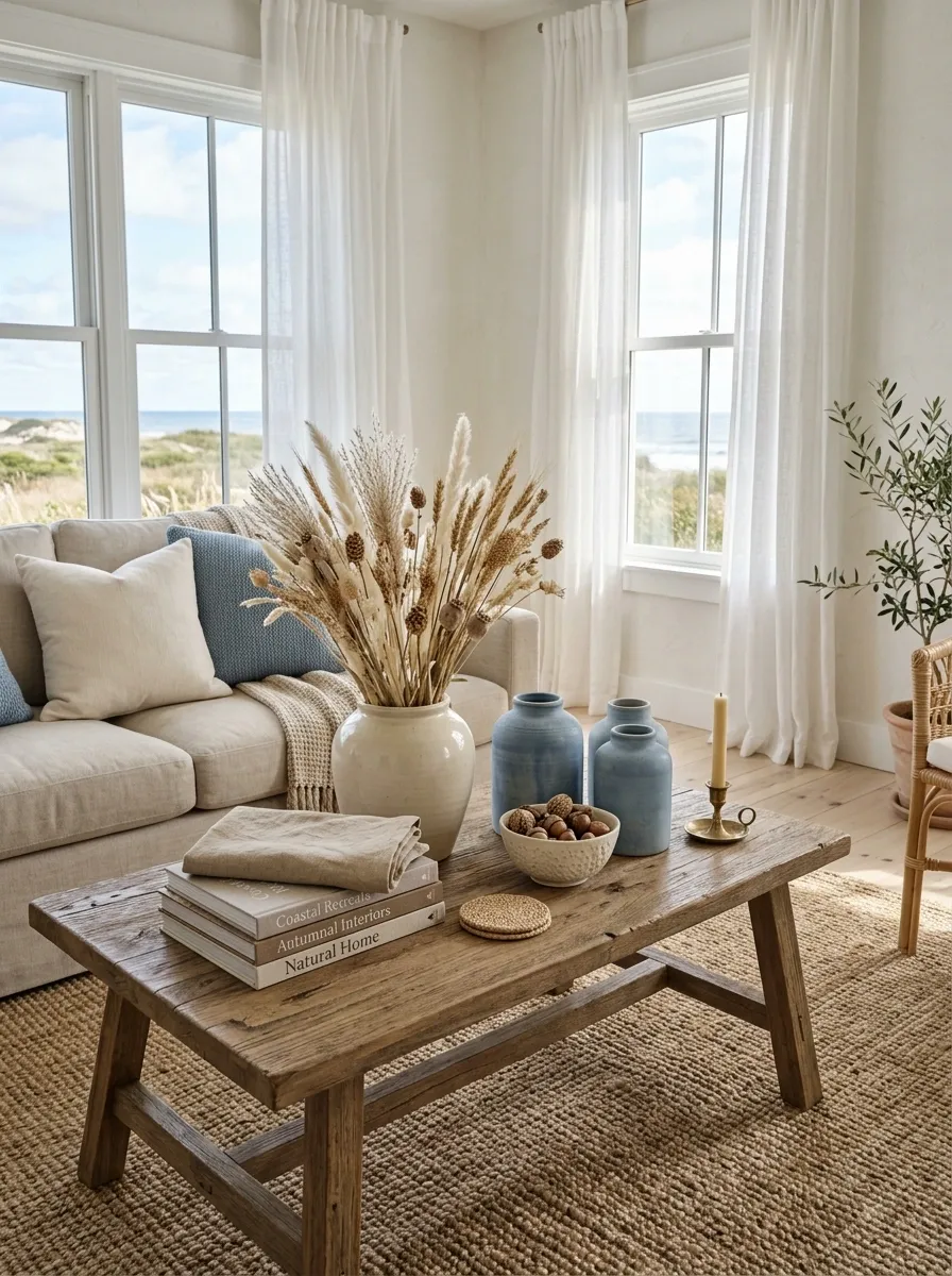 Airy Coastal Fall Table With Muted Neutrals