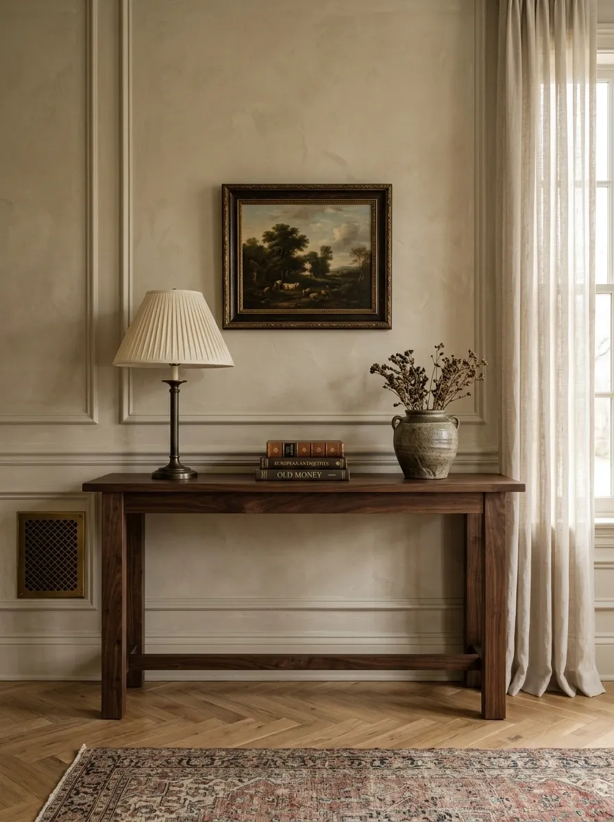 Anchor the Room With a Traditional Wood Console