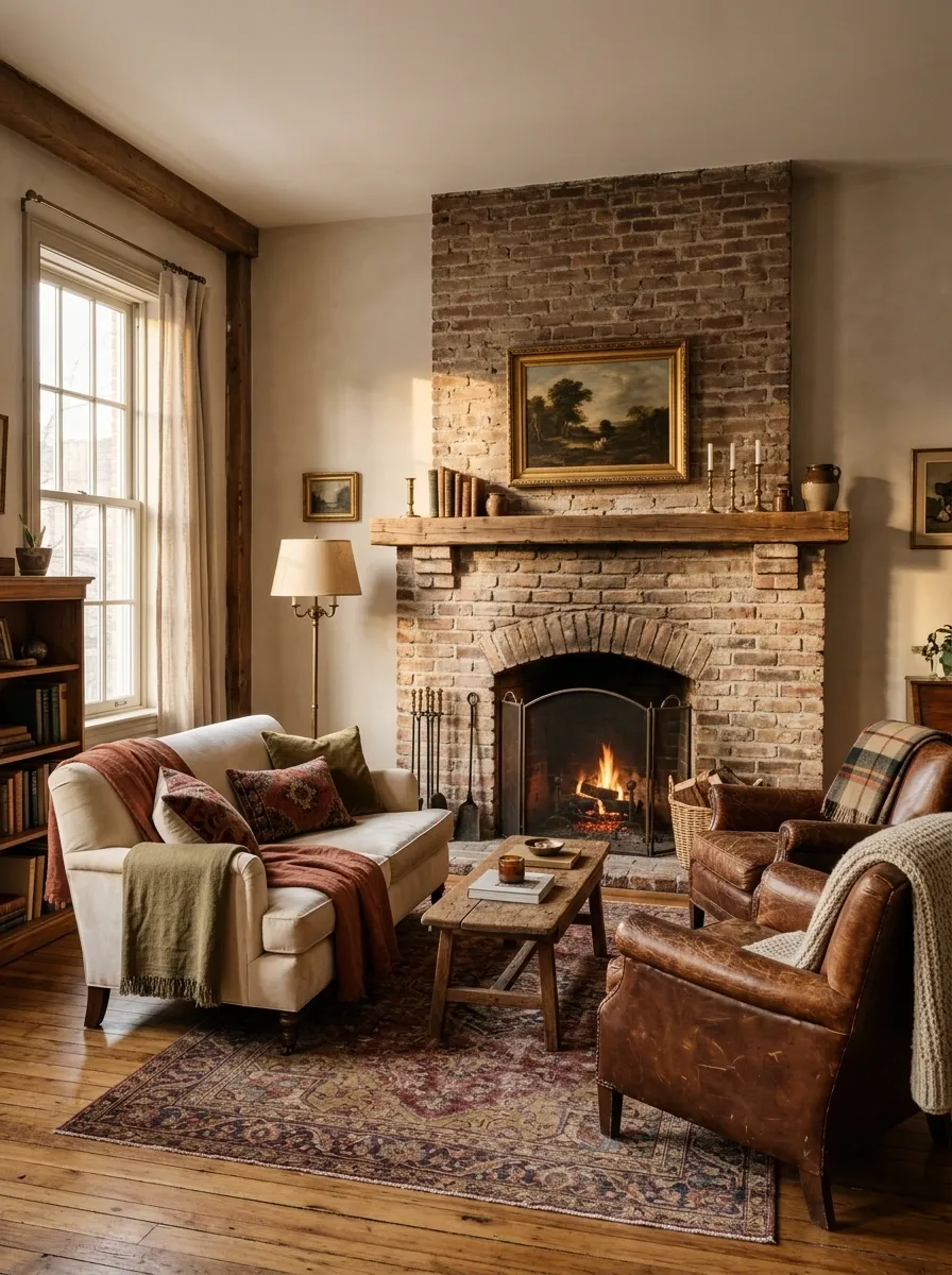 Apartment With an Original Fireplace as the Main Focal Point