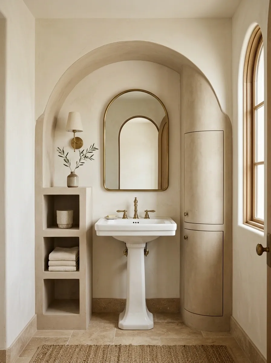 Arched Storage Surround With Soft Curves
