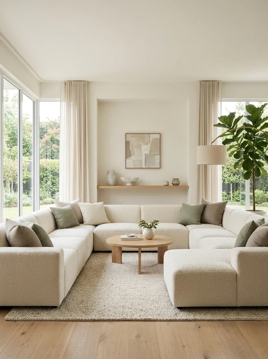 Balance a Heavy U-Shaped Sofa With Visual Weight on the Opposite Side