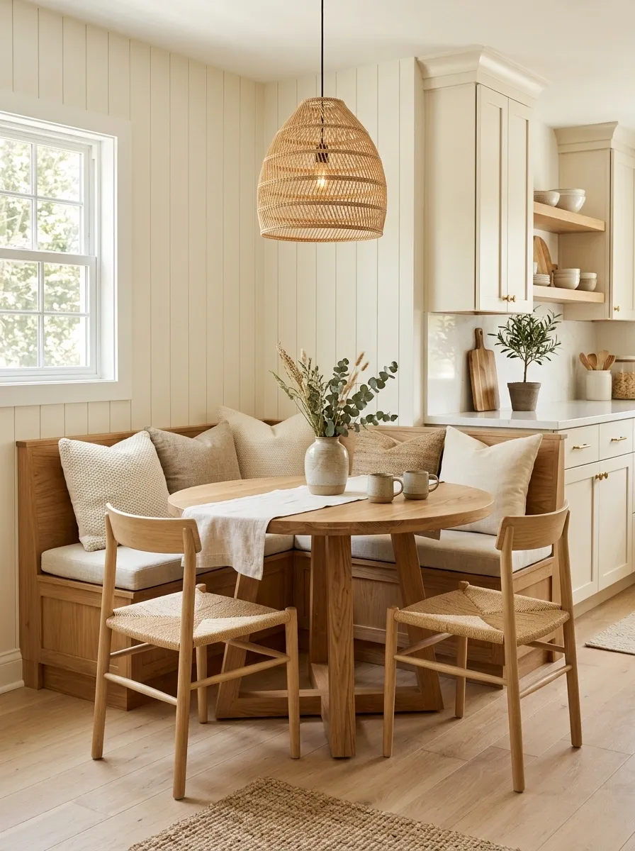 Banquette Breakfast Nook With Layered Neutrals