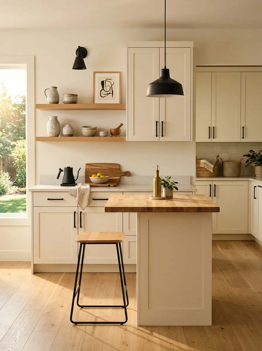Black-and-Wood Kitchen With a Strong Contemporary Edge