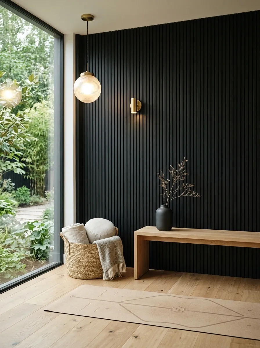 Black Slats and Natural Wood