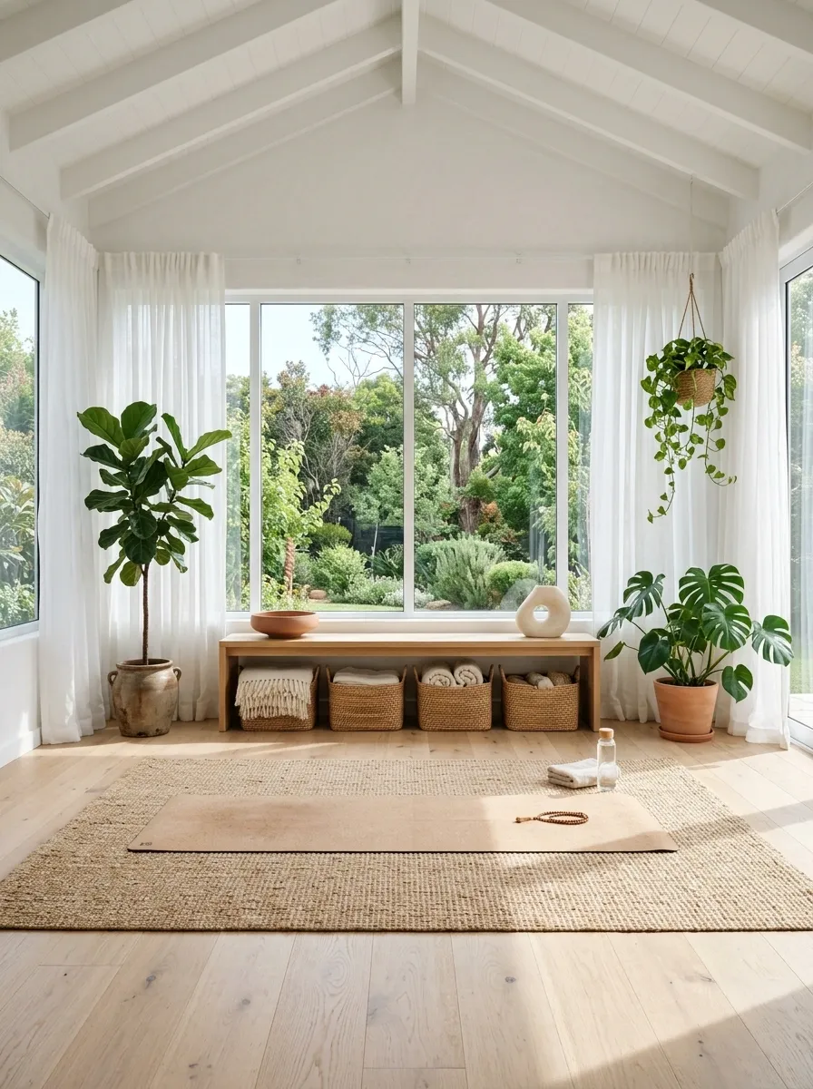 Bright Sunroom Yoga Space