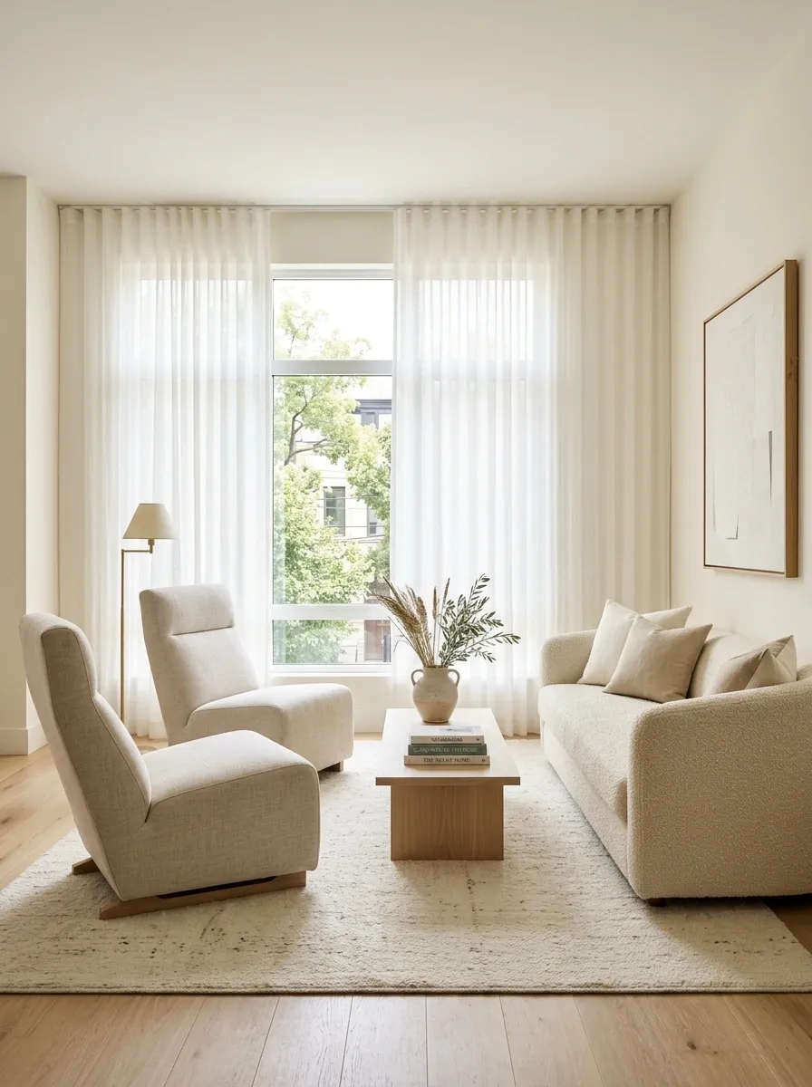 Bright Window-Facing Living Room With Recliners and a Compact Sofa