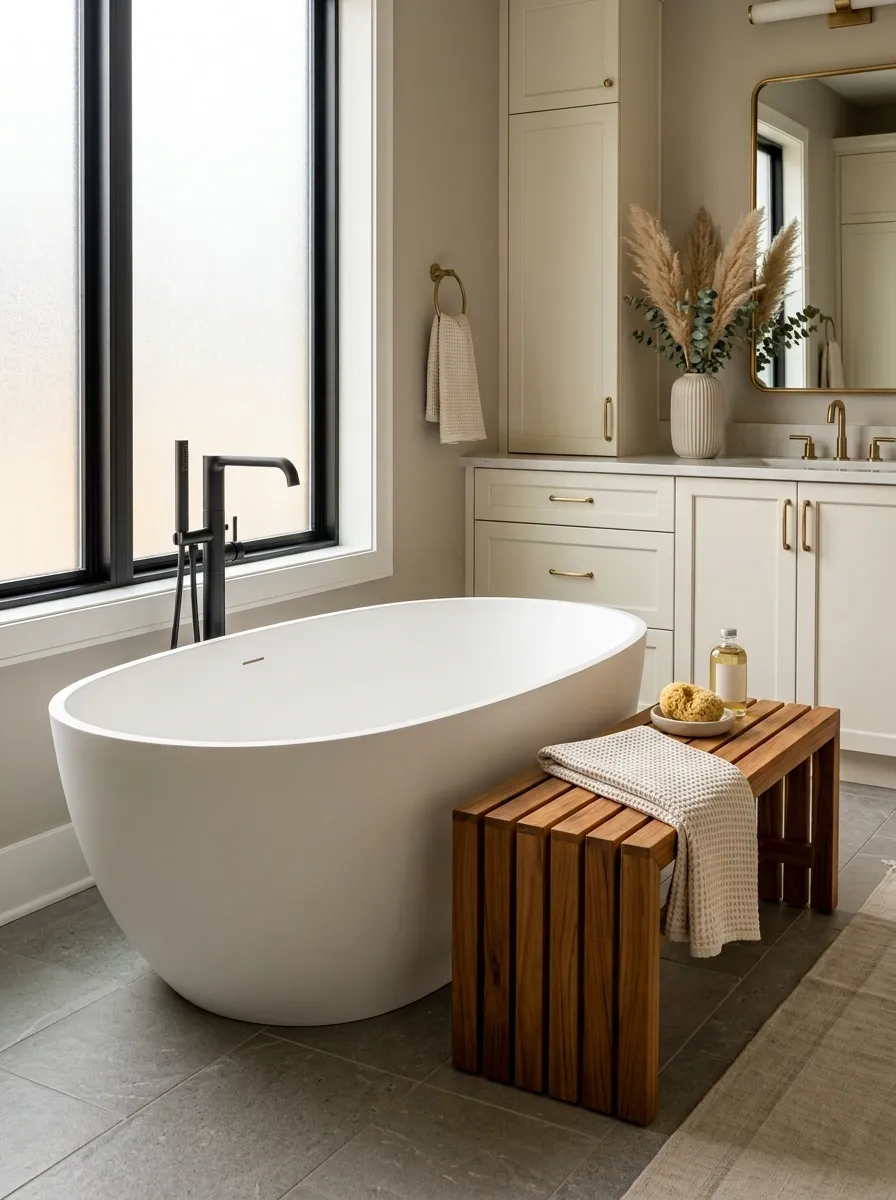 Bring in Wood for a Warmer Tub Zone