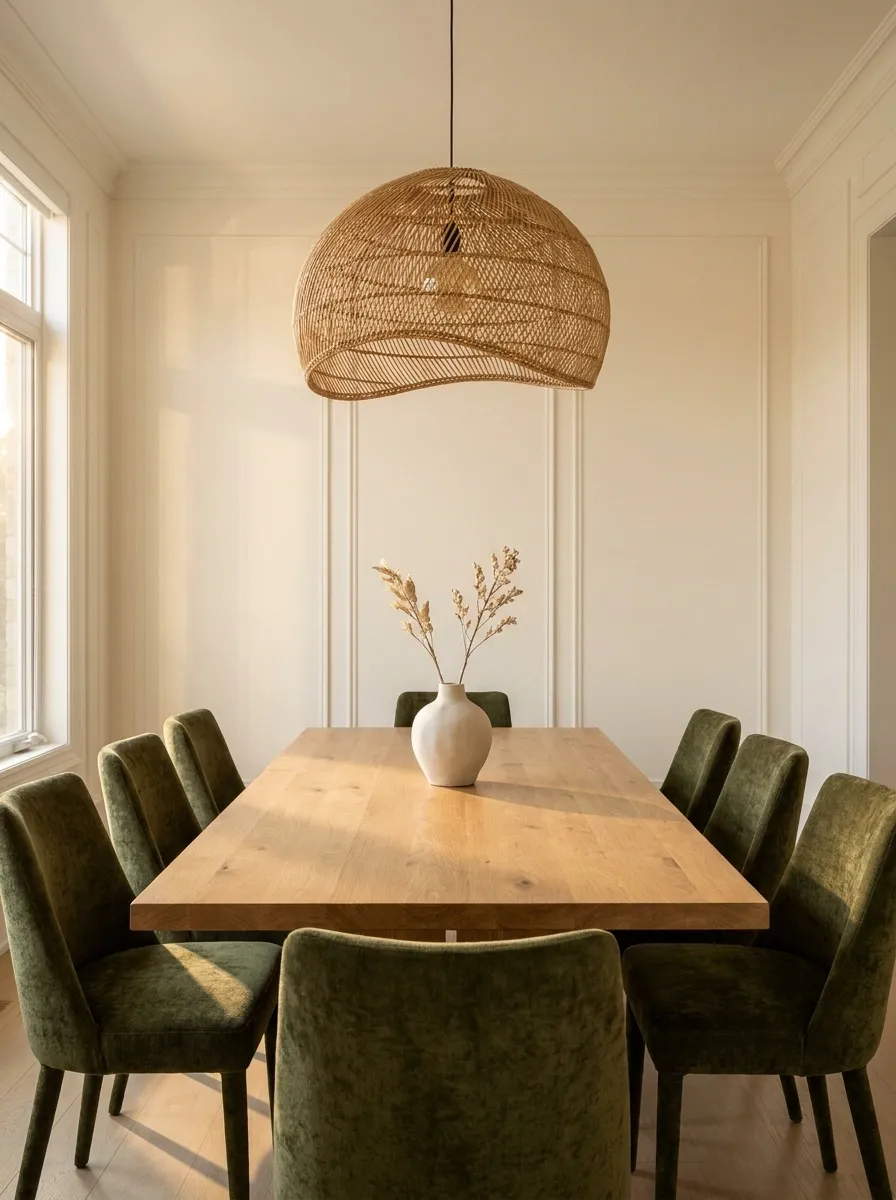 Bring Olive Into the Dining Room Through Upholstered Chairs