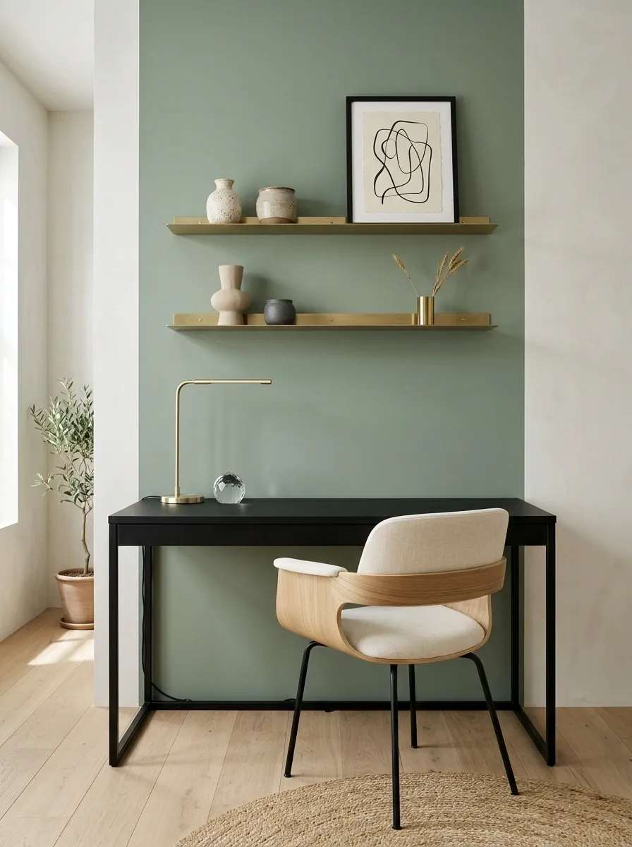 Budget Desk With a Custom-Looking Wall Backdrop