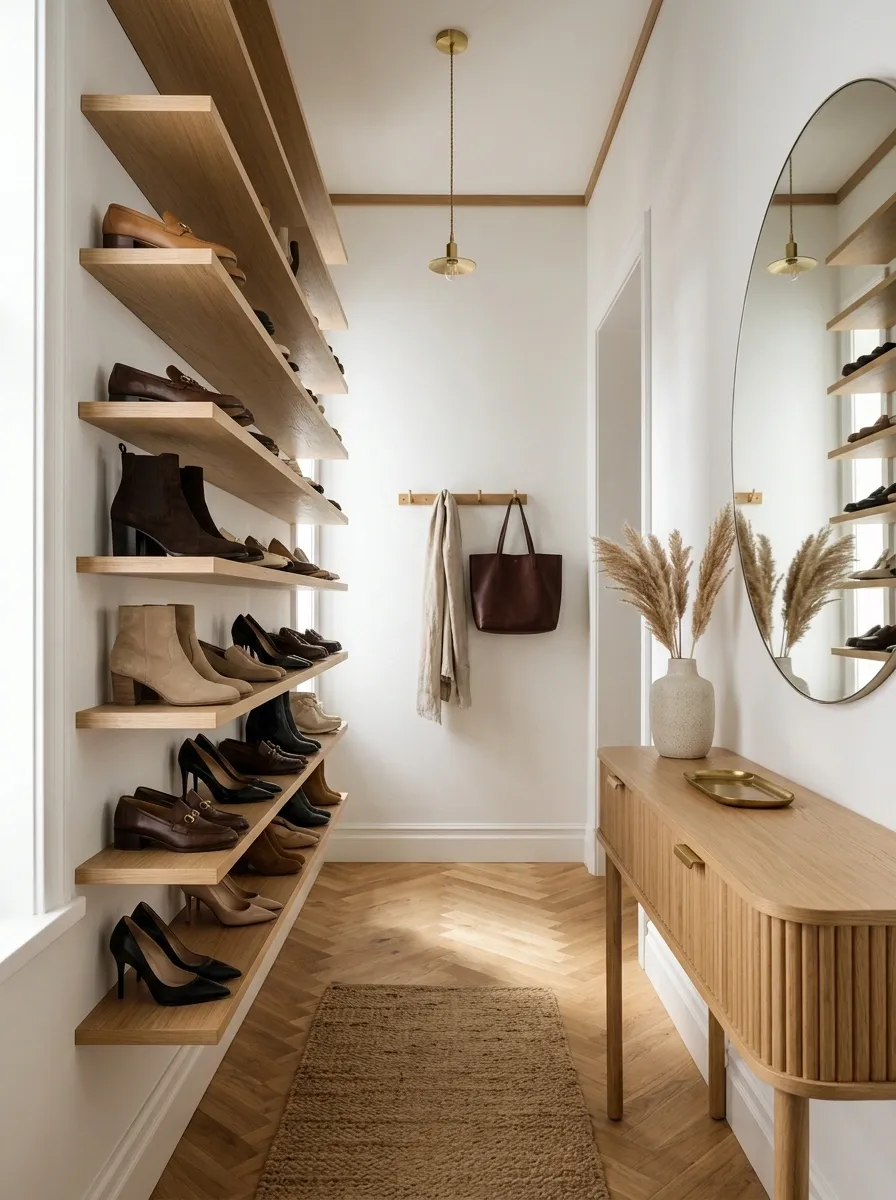 Build a Vertical Shoe Wall With Narrow Shelves